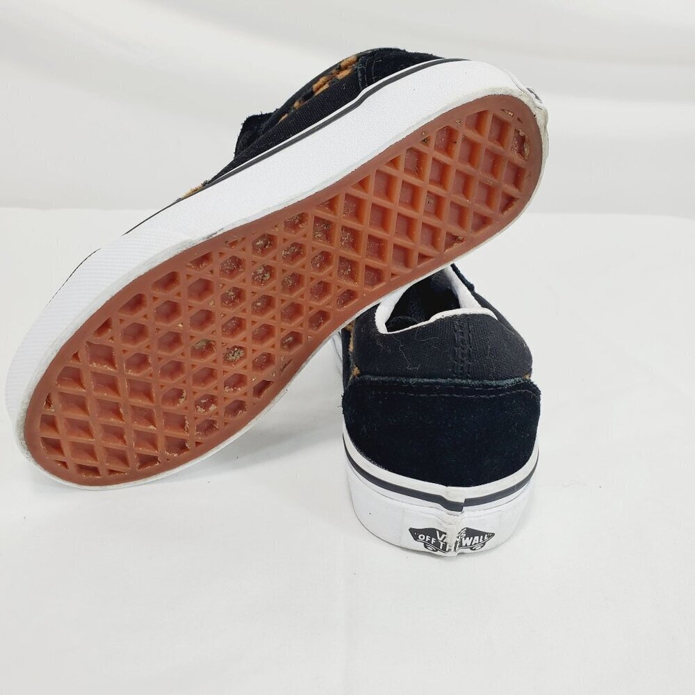 Vans Off The Wall Girls Black Sneaker Shoes Skater Leopard Lace Up Size 11 - Picture 9 of 10